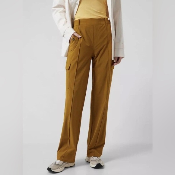 Athleta Pants - NWOT Athleta Vienna Cargo Pant Brass Yellow Active Outdoor Casual Women’s 4
